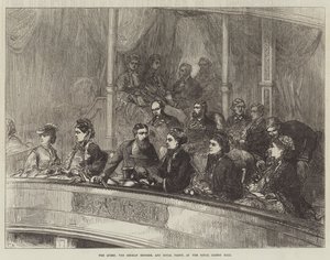 De Koningin, de Duitse Keizerin en het Koninklijk Gevolg in de Royal Albert Hall